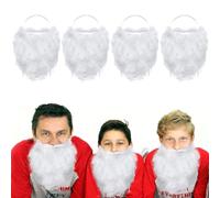 VONJUMA 4 Pcs Drôles Père Noël Barbe Costume Fausse Barbe Blanche Noël Père Noël Barbe Accessoires De Costume Pour Adolescents Adultes Déguisement Du Père Noël À La Fête De Noël