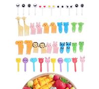 VONJUMA 50 Pcs Fourchettes À Fruits Animaux Mini Fourchettes En Plastique Pour Enfants Accessoires De Fête Pour Dessert