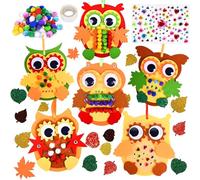 VONJUMA 6 Pcs Activites Manuelles Pour Enfants Gommettes Automne Activites Manuelles Pour Enfants Kits De Loisirs Créatifs Bricolage En Feutre Hibou Avec Feuille Automne