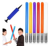 VONJUMA 6 Pcs Sabres Laser Gonflables Accessoires Pour Costumes Fêtes À Thème Et Anniversaires D'Enfants 90 Cm Avec 1 Pompe