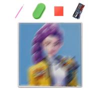 VONJUMA Kit De Peinture Diamant 5D Pour Adulte Kit De Peinture Diamant Images En Cristal De La K-Pop RU-MI Strass Broderie Kit De Bricolage Décoration Murale Cadeau 20X20Cm