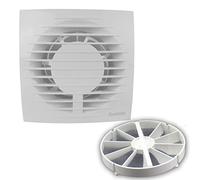 VONLIS Badventilator Badlüfter Lüfter Bad Ventilator Einbautiefe 50 mm kurz Ø 100 mm Feuchtesensor/Hygrostat ja