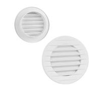VONLIS Grille d'aération en brique - Grille d'aération extérieure - Protection contre les insectes - Blanc - Diamètre : 80 mm