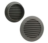 VONLIS Grille d'aération en brique - Grille de ventilation en clinker - Grille d'évacuation - Grille extérieure - Protection contre les insectes - Gris - Ø 100 mm