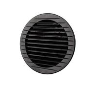 VONLIS Grille de ventilation en brique - Grille de ventilation en clinker - Grille d’aération extérieure - Protection contre les insectes - Noir Ø 120 mm