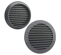 VONLIS Grille de ventilation en brique - Grille de ventilation en clinker - Grille d’aération extérieure - Protection contre les insectes - Gris Ø 120 mm