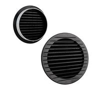 VONLIS Grille de ventilation en brique - Grille de ventilation en clinker - Grille d’aération extérieure - Protection contre les insectes - Noir - Ø 125 mm