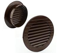 VONLIS Grille de ventilation en brique - Grille de ventilation en clinker - Grille d’évacuation - Grille extérieure - Protection contre les insectes - Brun - Ø 80 mm