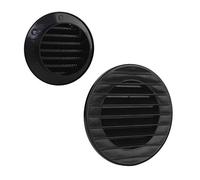 VONLIS Grille de ventilation en brique - Grille de ventilation en clinker - Grille extérieure - Protection contre les insectes - Noir Ø 70 mm