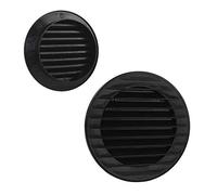 VONLIS Grille de ventilation en brique - Grille de ventilation en clinker - Grille extérieure - Protection contre les insectes - Noir Ø 80 mm