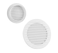 VONLIS Grille de ventilation en brique - Grille de ventilation en clinker - Ventilation d’évacuation - Grille extérieure - Protection contre les insectes - Blanc - Ø 100 mm