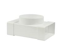 VONLIS Tube en T plat rond en PVC Canal de ventilation Système de conduit plat Tuyau de ventilation 55 x 110 mm/Ø 100 mm