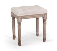 VONLUCE Banc Banquette Design Classique, Rembourrée en Tissu, Capitonné en Lin et Bois Massif pour Chambre Salle à Manger Salon Couloir Piano