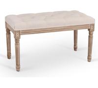 VONLUCE Canapé design classique, canapé rembourré en tissu et bois massif pour salle à manger salon couloir piano (80 x 42 x 47 cm)