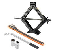 VonLux Kit de cric de voiture, cric ciseau 2 tonnes avec poignée de vitesse, cliquet économe en main-d'œuvre et clé à roue avec 2 douilles, outil de levage de pneus portable pour voiture et