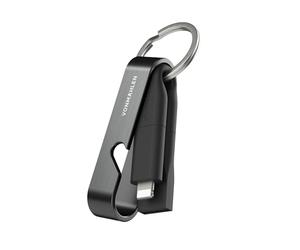 VONMÄHLEN Câble de charge 6 en 1 High Six en 1 avec décapsuleur - Charge rapide tout-en-un compact avec USB-C, USB-A & Micro USB - pour téléphone portable et appareils mobiles (argenté)