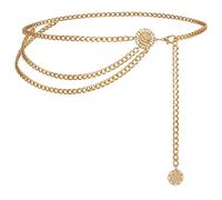 VONMELLI Ceinture femme en métal multicouche pour vêtements élégants ceinture bijou femme mode chaîne ceinture en métal ceinture fine taille haute pour femmes, or, L:Adatta Alla Vita Fino a 117cm