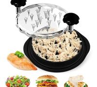 Vonmerie Déchiqueteuse de poulet de 25 cm avec poignée ergonomique, couvercle transparent, base antidérapante, sans BPA et passe au lave-vaisselle, comprend une brosse et une fourchette pour le