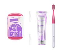 Vonmerie Kit de Voyage Orthodontique - Brosse à Dents Pliante pour Appareil Dentaire avec Dentifrice et Cure-dent Ortho | Mini Brosse à Dents de Voyage Compacte pour Adultes et Enfants Rouge)