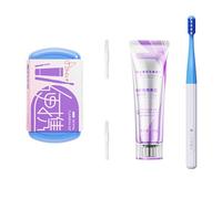 Vonmerie Kit de Voyage Orthodontique - Brosse à Dents Pliante pour Appareil Dentaire avec Dentifrice et Cure-dent Ortho | Mini Brosse à Dents de Voyage Compacte pour Adultes et Enfants (Bleu)