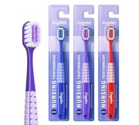 Vonmerie Lot de 3 brosses à dents ultra douces pour adultes - Microfibre douce avec plus de 10 000 brosses à dents de 0,12 mm, tête extra large et plate, poignée ergonomique, emballées