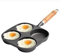 VONOTO Poêle à œufs en fonte avec fond plat pour faire frire des œufs, crêpes, omelette, steak (4 tasses 17,8 x 17,8 cm)