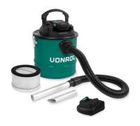 VONROC Aspirateur à cendres sans fil 20V - Réservoir 12L - Filtre HEPA - Batt...