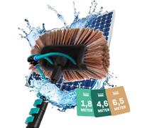 VONROC Brosse de Lavage Télescopique 6,5 m avec Arrivée Eau - Nettoyer Panneaux Solaires, Vitres, Façades et Véhicules - Kit Complet 2 en 1 - avec Tuyau, Savon, Raccord Universel - Nettoyage Puissant