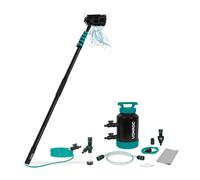 VONROC Brosse de Lavage Telescopique 6,50 m avec adoucisseur- Avec tête Polyvalente, Embout 2-en-1, Tuyau et Distributeur de Savon - Version Hybride 7,5 m