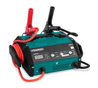 VONROC Chargeur de Batterie - Chargeur Batterie Avec Démarrage Rapide - Max. 15A Pour Batterie Au Plomb 6V et 12V - Chargeur Batterie Moto & Voiture - Chargeur de batterie + 3 Fusibles de Rechange 80A
