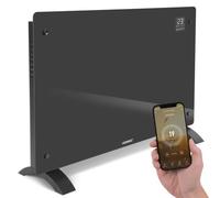 VONROC Chauffage Électrique de Luxe 2000W - Convecteur Panneau Verre Gris avec Commande Manuelle & Wi-Fi, Écran LED, Thermostat Réglable, Sécurité Enfants - Chauffe des pièces jusqu’à 24m²