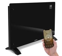 VONROC Chauffage Électrique de Luxe 2000W - Convecteur Panneau Verre Noir avec Commande Manuelle & Wi-Fi, Écran LED, Thermostat Réglable, Sécurité Enfants - Chauffe des pièces jusqu’à 24m²