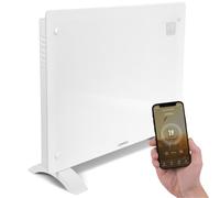 VONROC Chauffage électrique de luxe - Panneau en verre 1500w Blanc - Qualité Premium avec Commande Manuelle, Wi-Fi - Thermostat Réglable, Capable de Chauffer des Pièces jusqu'à 18m2