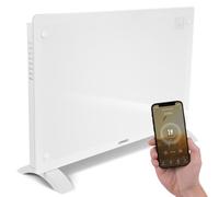 VONROC Chauffage Électrique En Verre Blanc 2000W - Commande Manuelle et Wi-fi Inclus - Affichage à LED - Chauffe Des Pièces jusqu'à 24m2 - Thermostat Réglable, Minuterie, Silencieux
