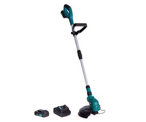 VONROC Débroussailleuse sans Fil 20V - 2 Batteries 2.0 et Chargeur Inclus - 250mm - Inclinaison avec La Lance Télescopique - Système Tap et Go - Doubles Roues Latérales, Travail Ergonomique