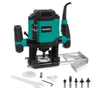 VONROC Défonceuse 1200W - 6-8mm - Vitesse variable 16 000 - 30 000 tr/min - Avec lot de 6 fraises, guide de copie, guide paral