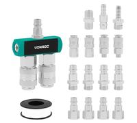 VONROC Ensemble de raccords pneumatiques VONROC - 16 pièces - Set d'accessoires pour systèmes à air comprimé - 1/4" - EURO/DIN 7.2 mm - ORION