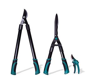 VONROC Kit de Sécateurs - Outils de Coupe pour le Jardin - Cisaille, Ébrancheur, Sécateur - Set de 3 Pièces pour Jardinage - Pour des Travaux d'Élagage Précis et Efficaces