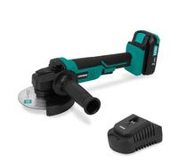 VONROC Meuleuse d'angle à batterie 20 V Ø125 mm - Set avec batterie 2,0 Ah et chargeur rapide - Compact, ergonomique, Softgrip - Pour coupe métal, carreaux, rouille, bricolage