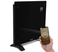 Panneau rayonnant en verre 1000W Premium - Noir | Commande manuelle et Wi-Fi incl.