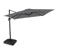 VONROC Parasol à Sbonzo Premium Pisogne 300 x 300 cm - Rotation 360° et Inclinable - Cadre en aluminium - Bâche UPF 50+ - Ensemble complet avec 4 tuiles Base Premium - Couverture incluse