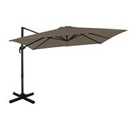 VONROC Parasol Cantilever Pisogne 300x300cm- Parasol Inclinable - Taupe - Terrasse Extérieure, Orientable à 360° - Grande Surface d'Ombrage - Robuste et Durable - Housse Parasol Incluse