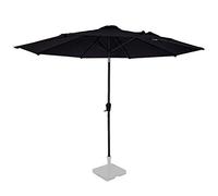 VONROC Parasol inclinable Rond Ø 3 mètres, Noir, Large