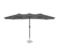 VONROC Parasol Iseo Gris 460x270cm - Parasol Double Premium - Installation Facile avec Manivelle - Protection UPF 50+ - Housse Incluse - Idéal pour Terrasse et Jardin