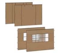 VONROC - Paroi Latérale Tonnelle 3x3 - pour Tente de Jardin - Camping - Réception Easy-Up Premium PT501XX - PVC Imperméable - Protection UV 50+ - 2 Panneaux Pleins - 2 Panneaux A Fenêtres - Beige