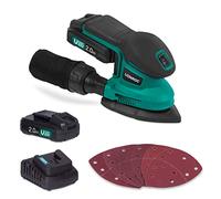 VONROC Ponceuse delta multifonction sans fil 20V - 6 feuilles abrasives - 150x150x100mm - 2 batteries 2.0Ah et chargeur inclus