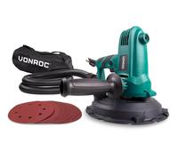 VONROC Ponceuse Murale 750W - Kit Professionnel Complet Nettoyage, Tuyau pour Aspirer Poussière - Ponceuse Excentrique Mur et Plafond - Câble 4 Mètres, Tête Pivotante - Pour un Résultat Lisse