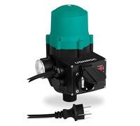 VONROC Pressostat Automatique GP804AA en Acier Inoxydable Vert - Régulateur de Pression avec Prise 220-240 V, Max 1100 W - pour Pompe de Jardin, Arrosage et Irrigation, Protection contre la Surchauffe