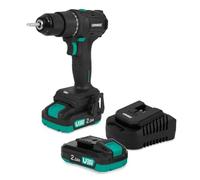 VONROC PRO Perceuse sans fil 20 V - 40 Nm - Moteur sans balais - 17 réglages de couple + mode perceuse - 2 embouts inclus - 2 batteries 2,0 Ah et chargeur inclus