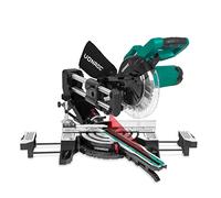 VONROC Scie à Onglet Radiale 2200W - Lame de Scie Ø 216mm - Système Coulissant Compacte Avec Laser et Lampe LED Intégrée + Extensions de Table, Pinces & Sac de Récupération de Poussière